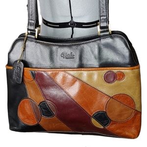 Opale Naturalizer Italian Design vintage black leather patchwork bag EUC